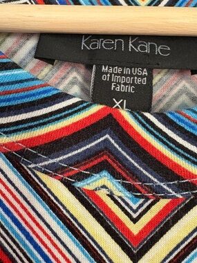 Karen Kane Vibrant Multicolor Chevron Stripe Top